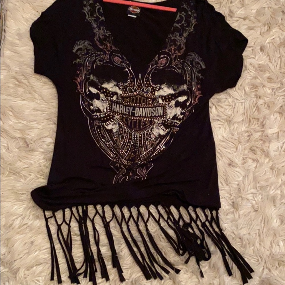 Harley Davidson women’s fringe tshirt